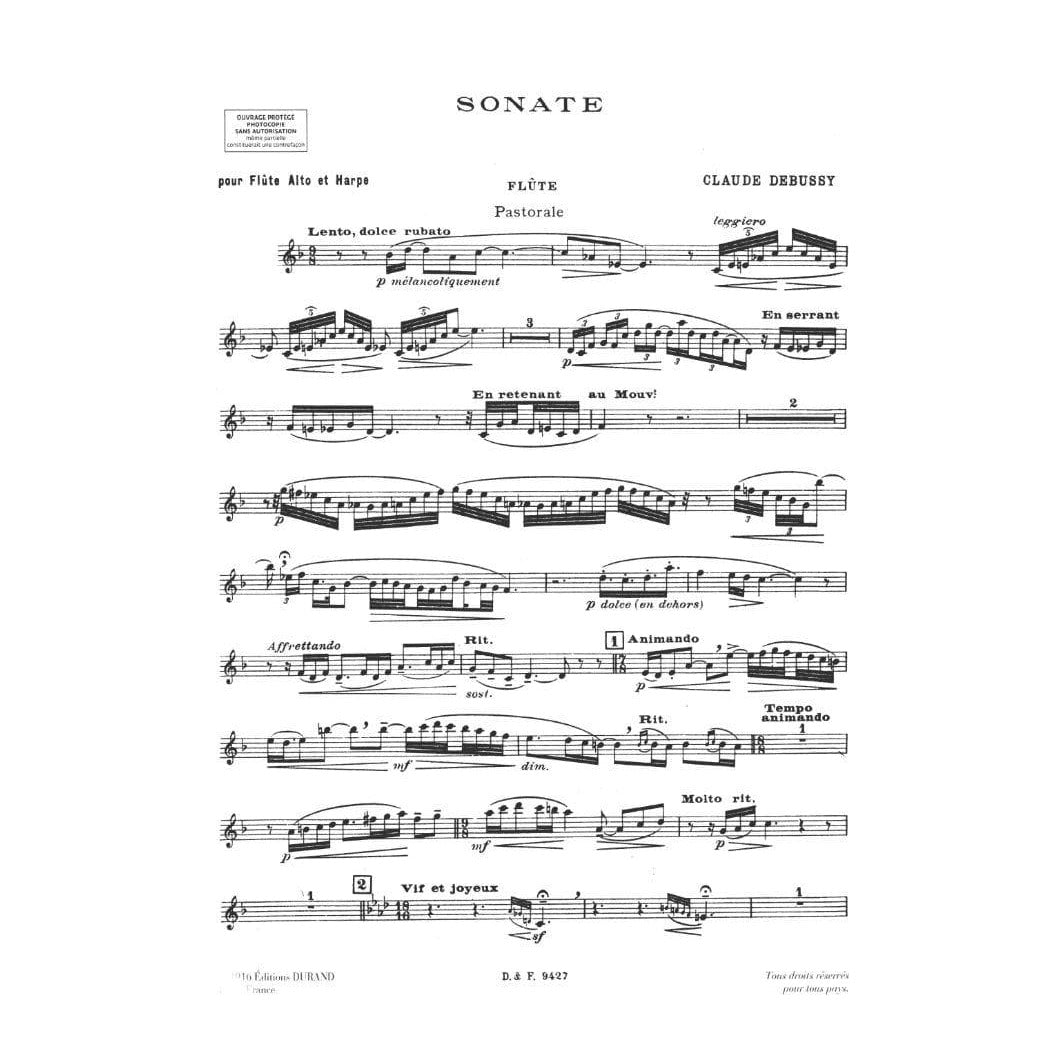 Debussy, Claude - Sonata for Flute, Viola and Harp - Durand Edition