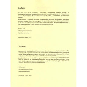 Sassmannshaus Viola Recital Album Volume 1