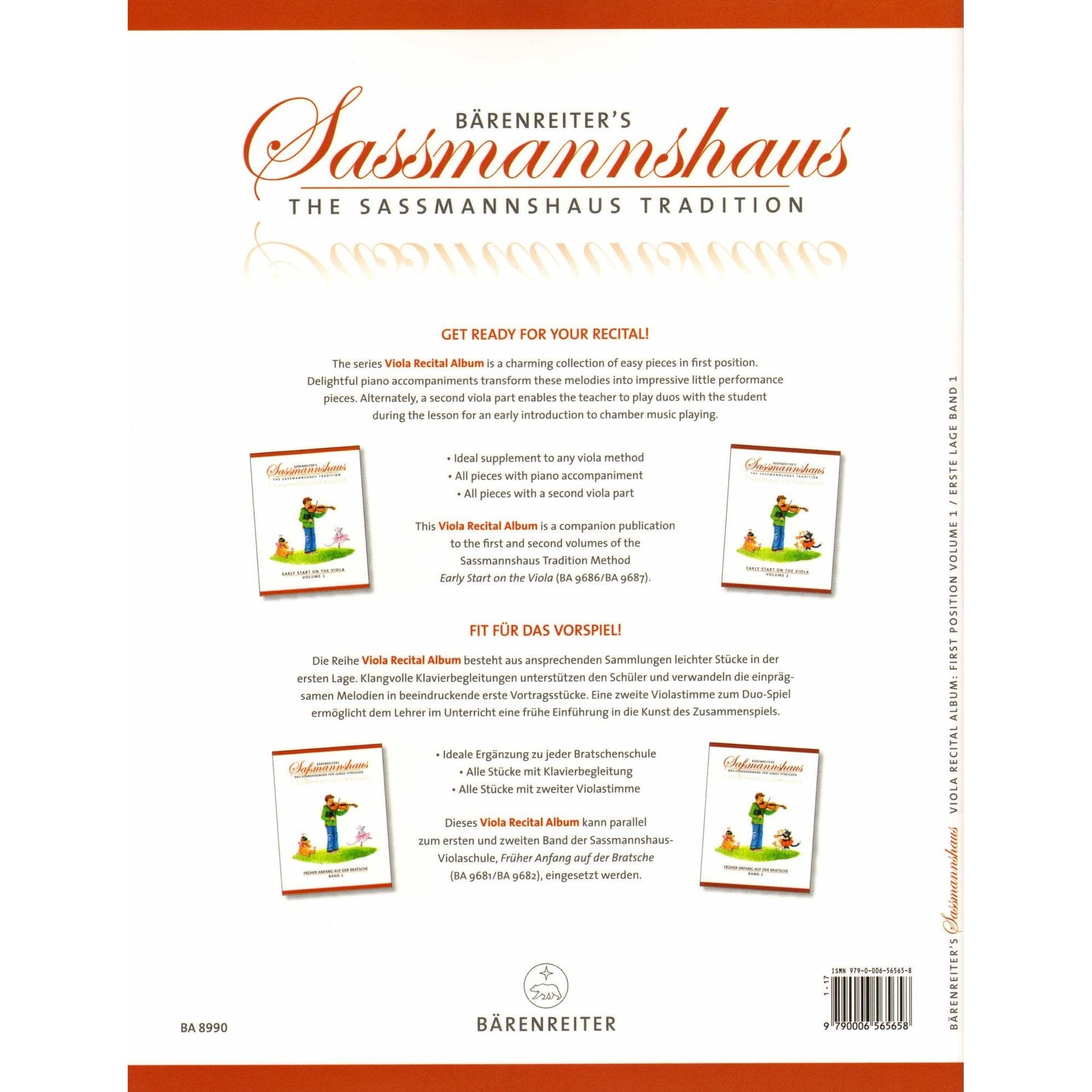 Sassmannshaus Viola Recital Album Volume 1