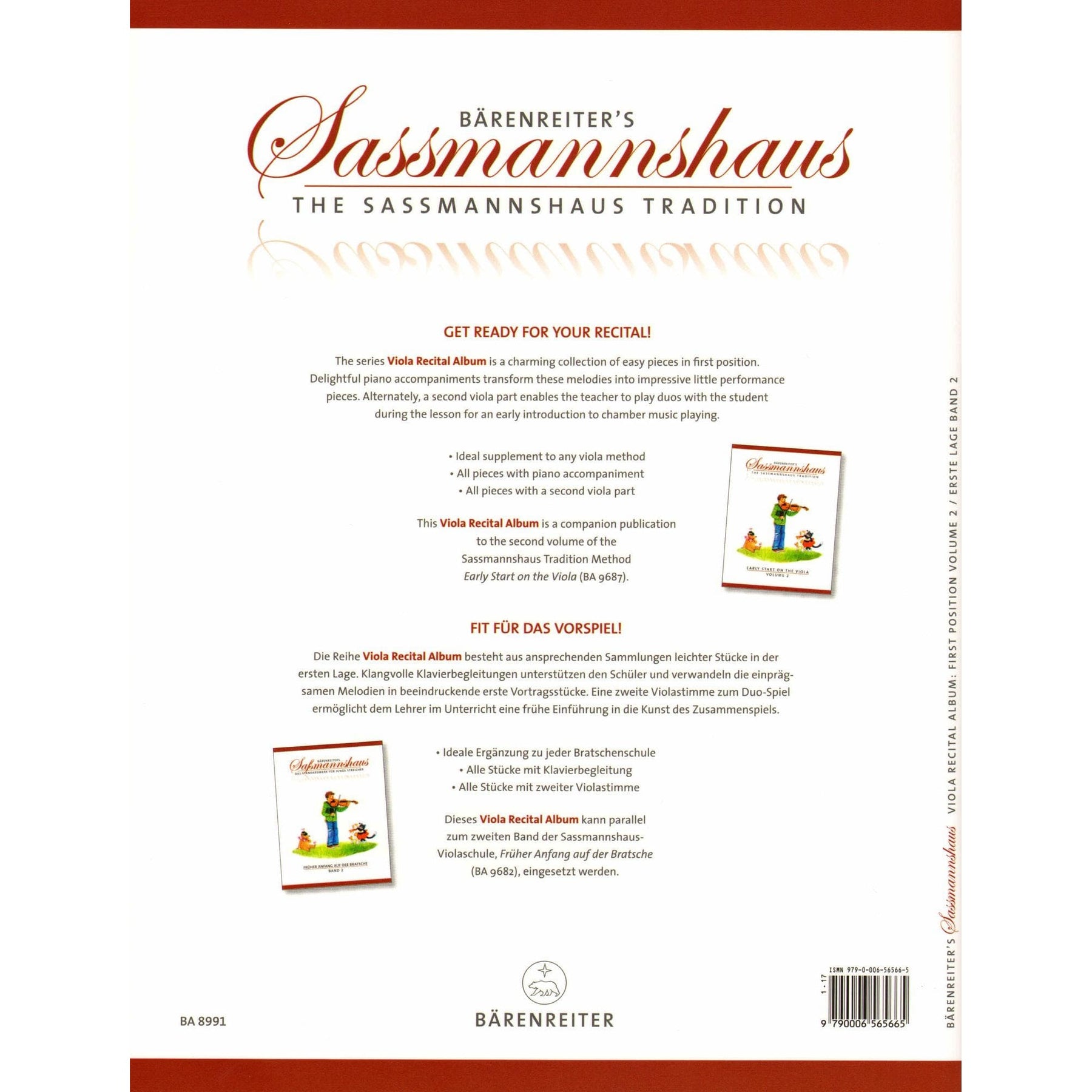Sassmannshaus Viola Recital Album Volume 2