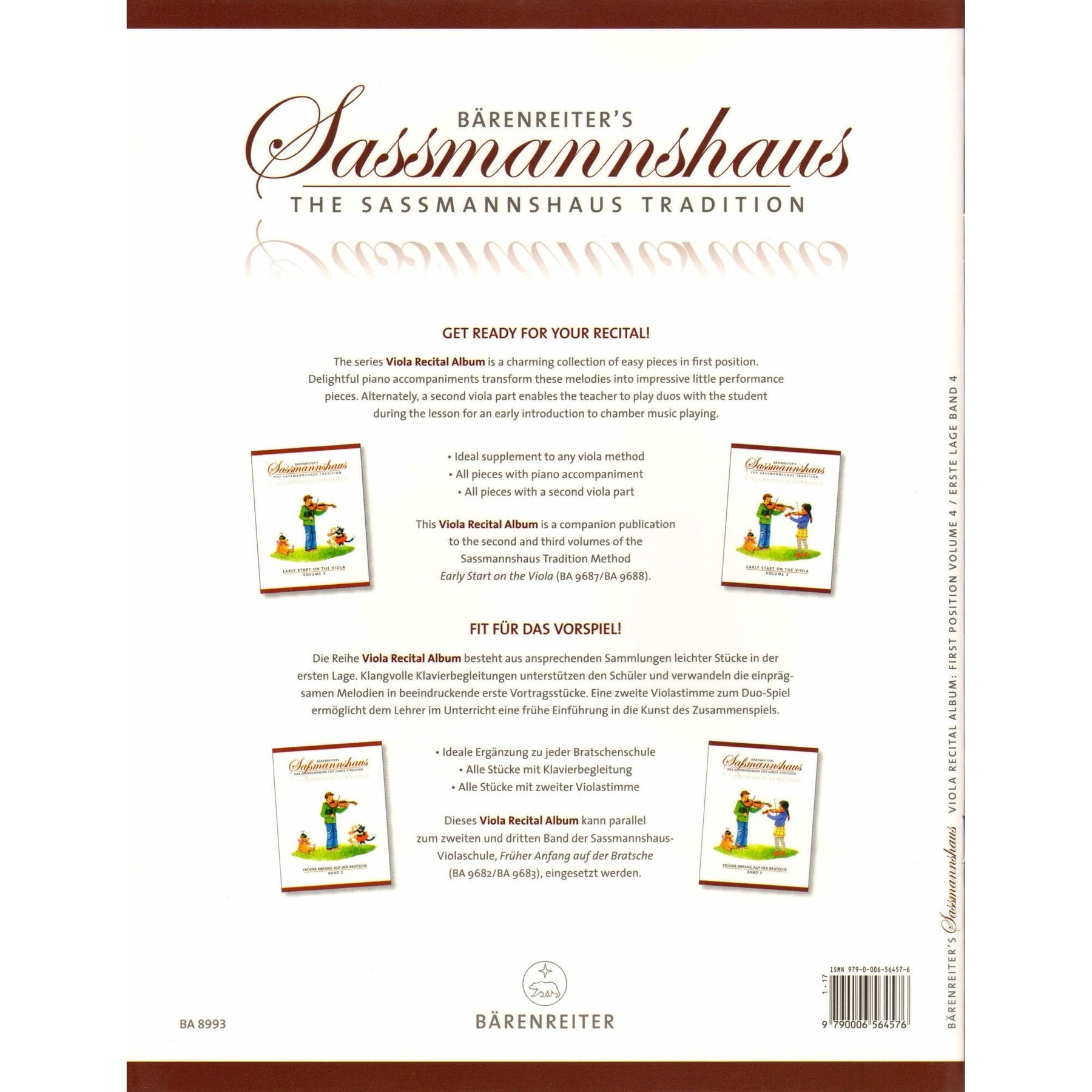 Sassmannshaus Viola Recital Album Volume 4