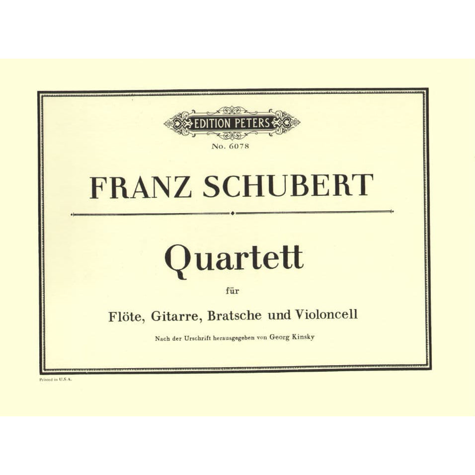 Matiegka/Schubert - Quartet (1814) after Notturno, Op 21 - Flute, Guitar, Viola, and Cello - Edition Peters