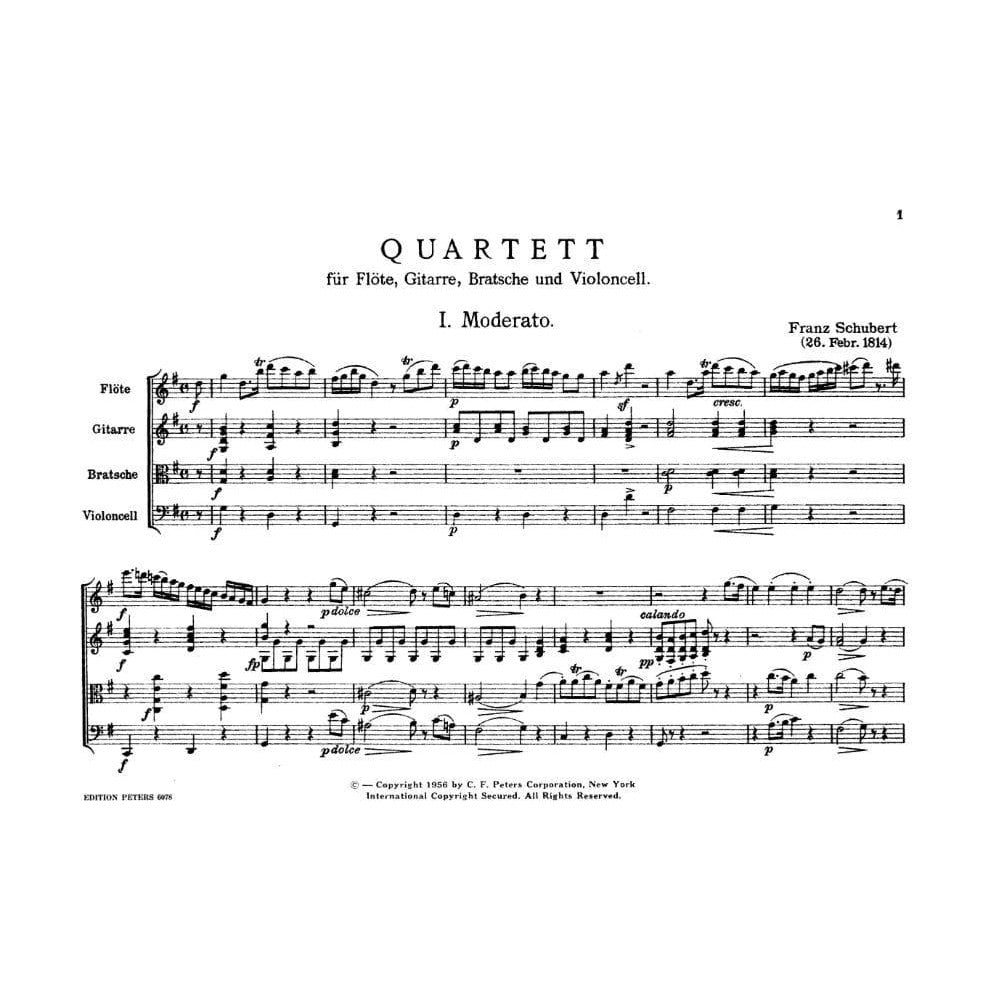 Matiegka/Schubert - Quartet (1814) after Notturno, Op 21 - Flute, Guitar, Viola, and Cello - Edition Peters