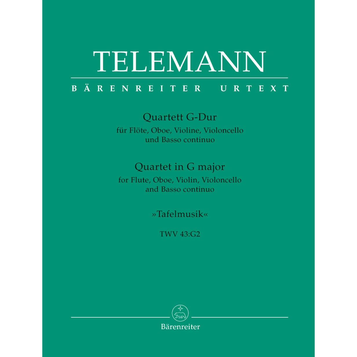 Telemann, Georg Philipp - Quartet in G Major, TWV 43:G2 URTEXT Published by Barenreiter