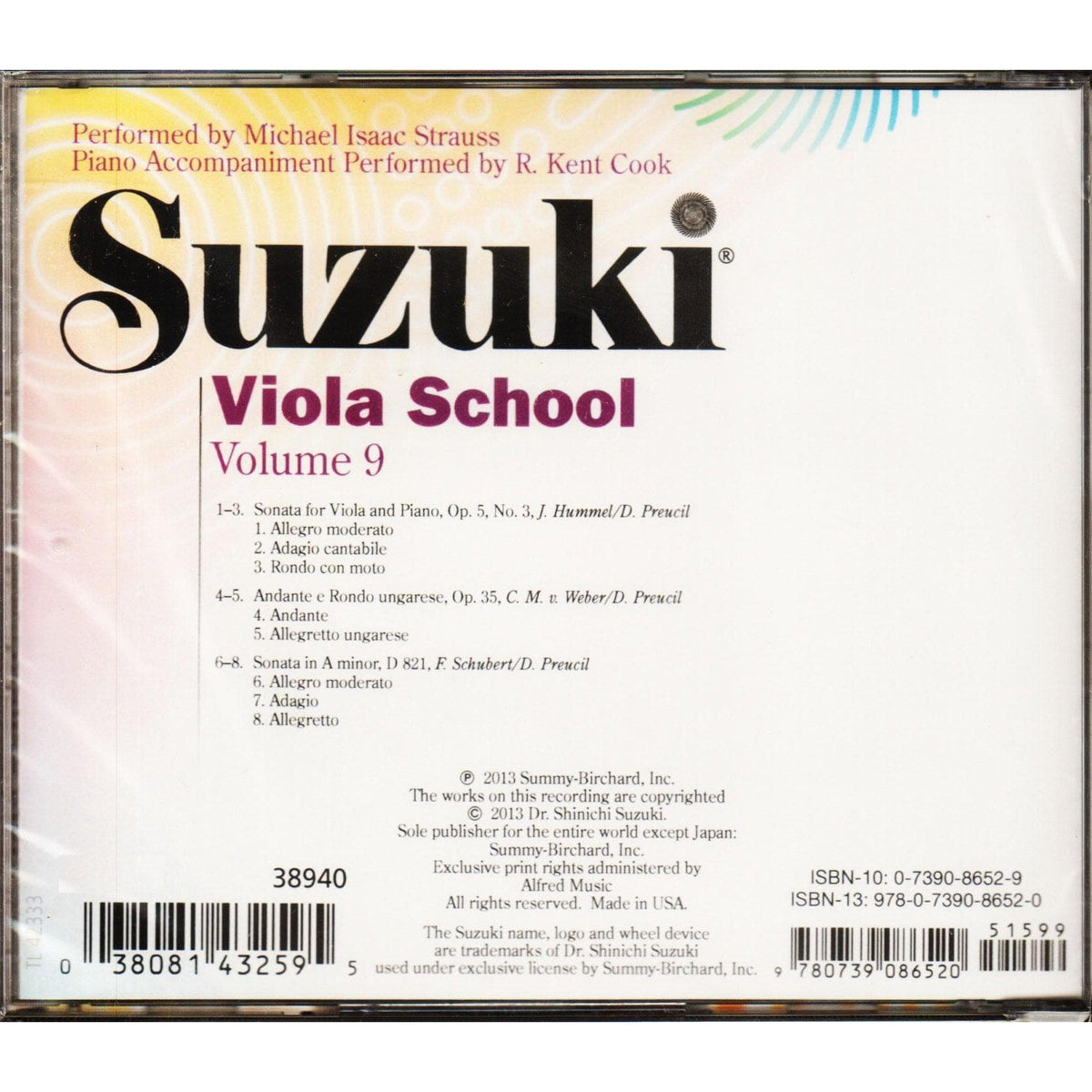 Suzuki Viola School CD, Volume 9, Performed by Strauss
