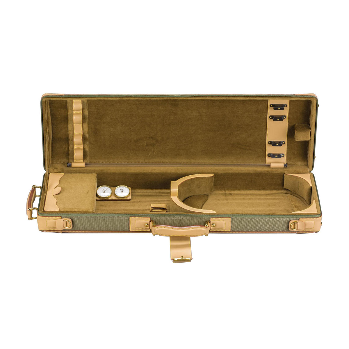 GL Pentagon Violin Case Beige Leather Trim