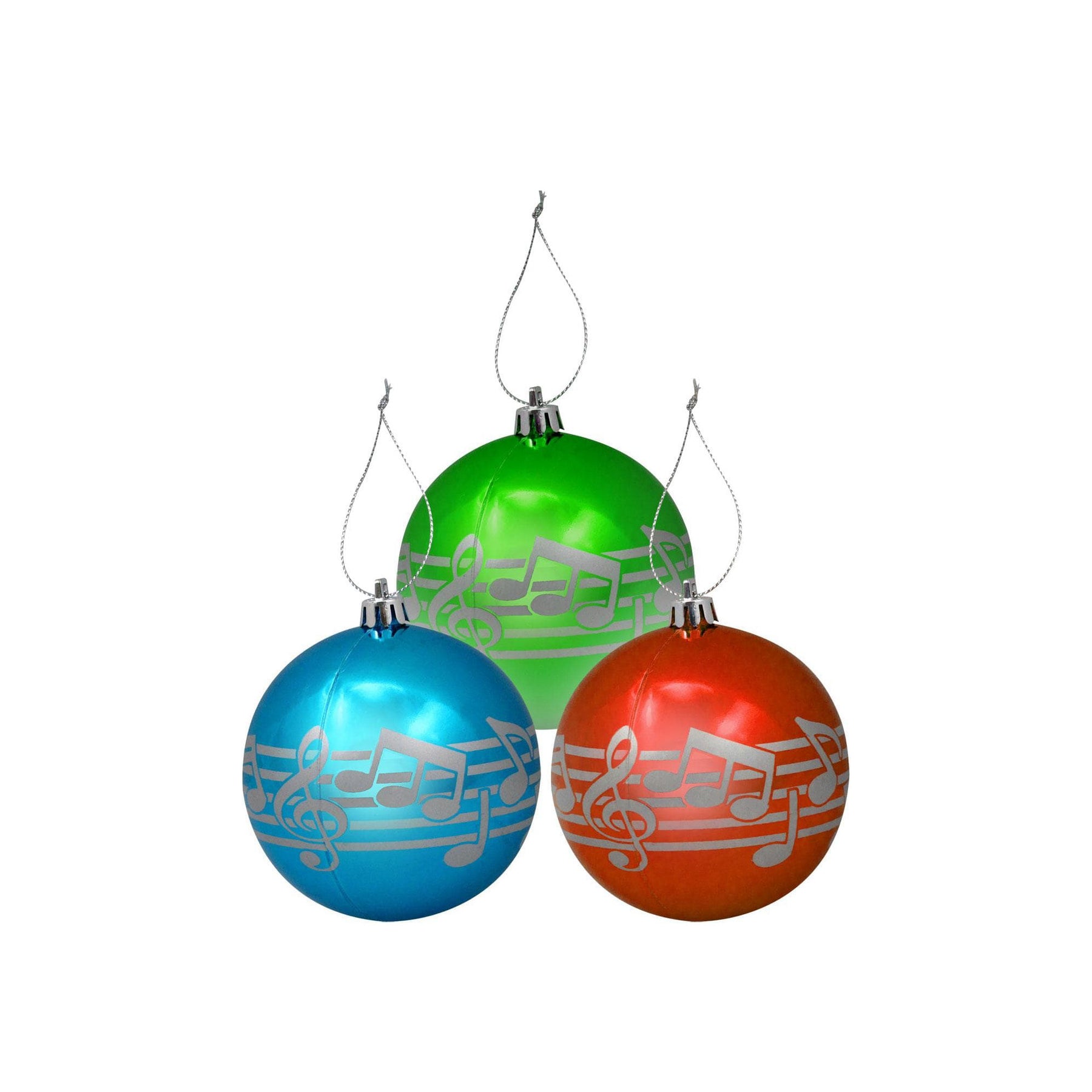 Music Note Ornaments - 3 Pack of Christmas Tree Bulbs