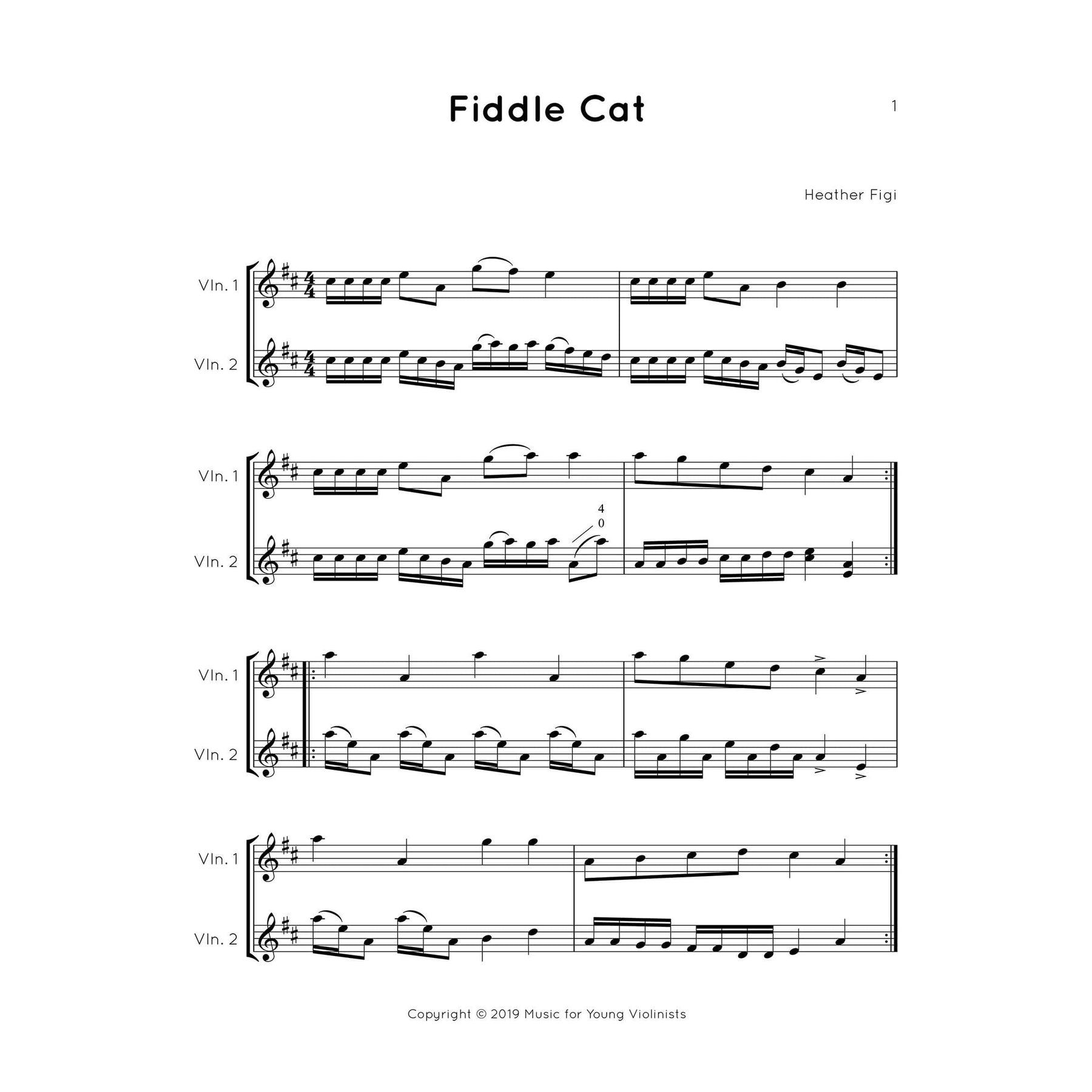 Figi, Heather - Music for Young Violinists: Fiddle Duets - for 2 Violins - Digital Download