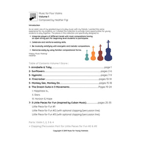 Figi, Heather - Music for Four Violins, Volume 1  - Digital Download