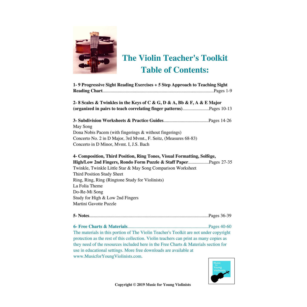 Figi, Heather - The Violin Teacher's Toolkit  - Digital Download