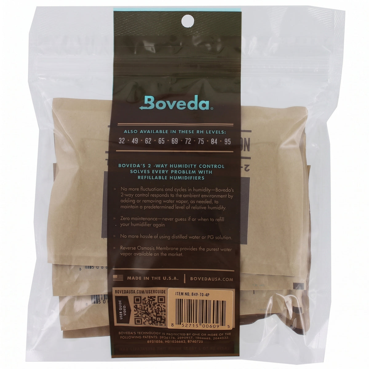 Boveda Two-Way Humidity Packs - 49% RH - 4-Pack