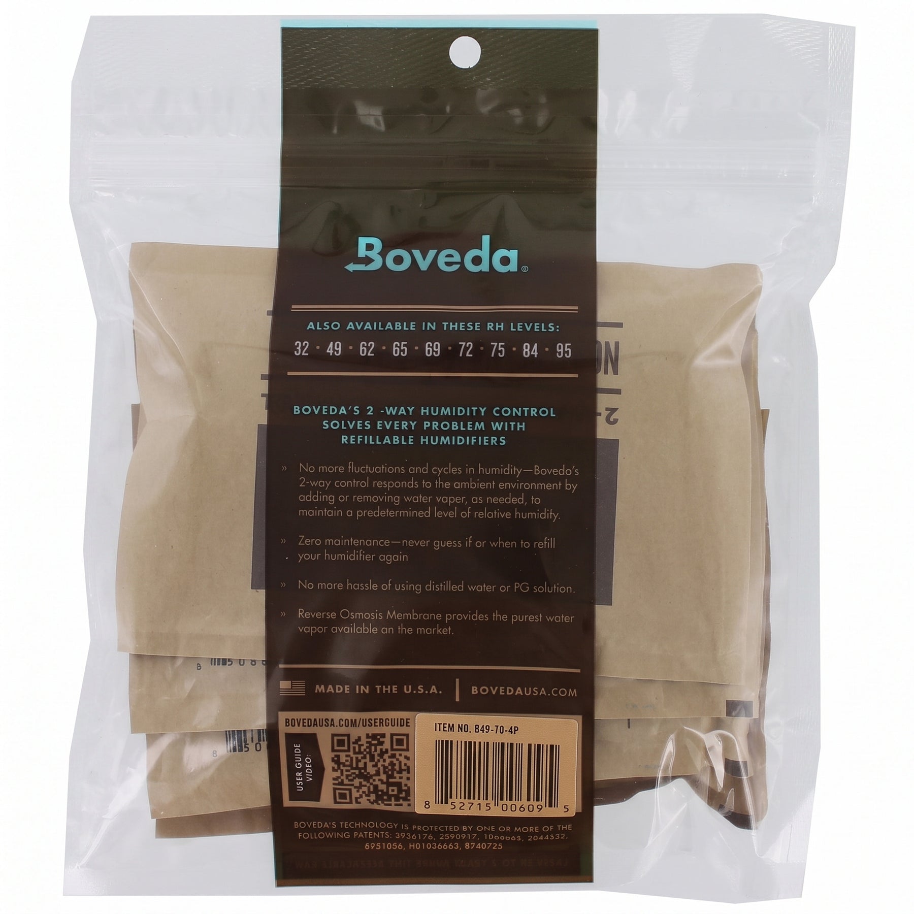Boveda Two-Way Humidity Packs - 49% RH - 4-Pack