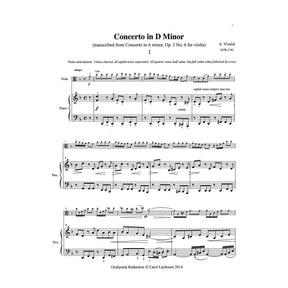 Viola Concertos (Volume 1) - Vivaldi, J.C. Bach, Telemann, Handel, Stamitz - PIANO ACCOMPANIMENT ONLY - arranged by Carol Leybourn - Frustrated Accompanist Edition