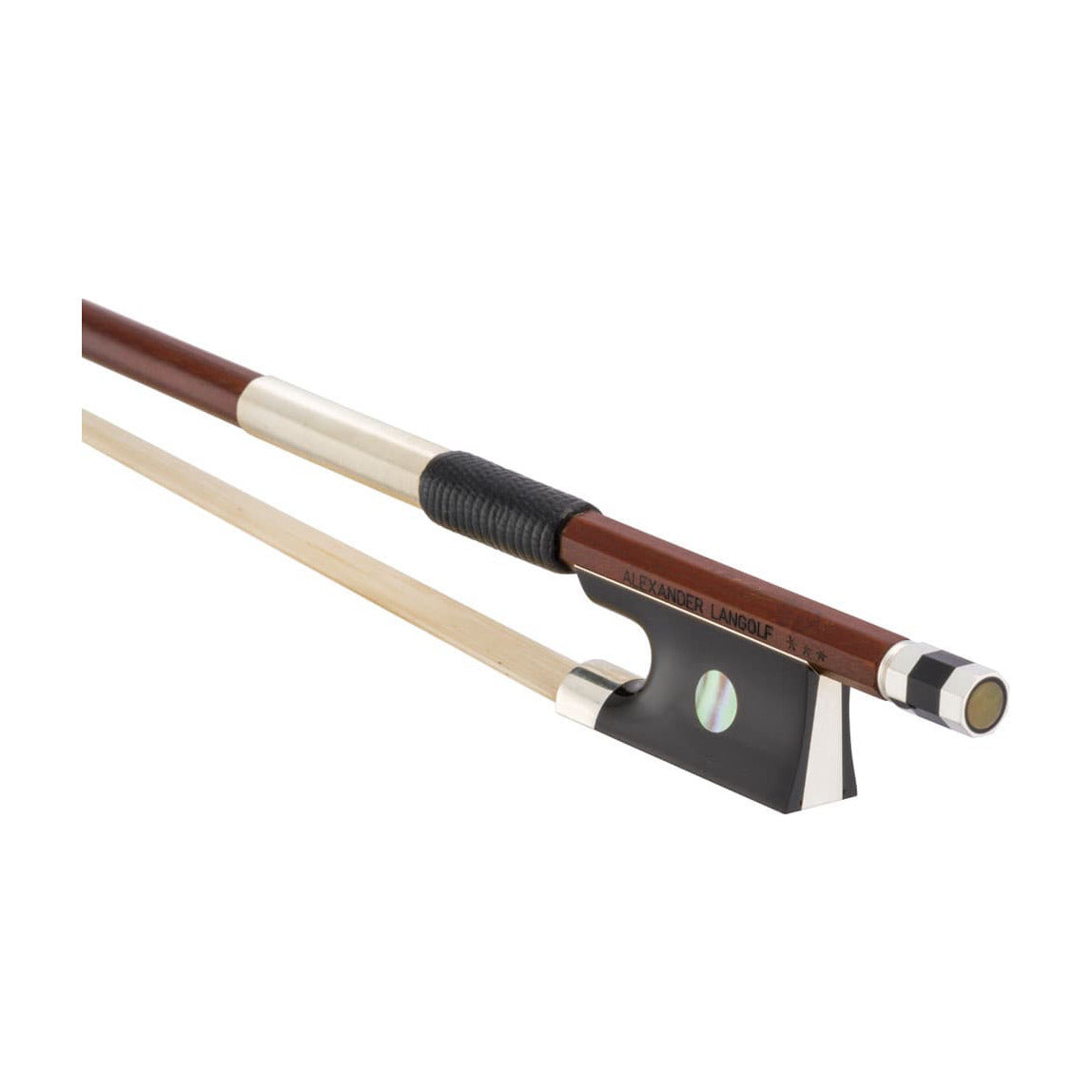Alexander Langolf Pernambuco Violin Bow, Horn/Silver