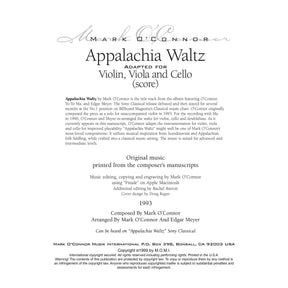 O'Connor, Mark - Appalachia Waltz for Violin, Viola, and Cello - Score - Digital Download