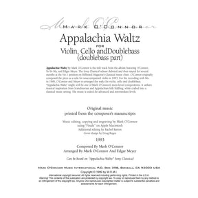 O'Connor, Mark - Appalachia Waltz for Violin, Cello, and Bass - Bass - Digital Download