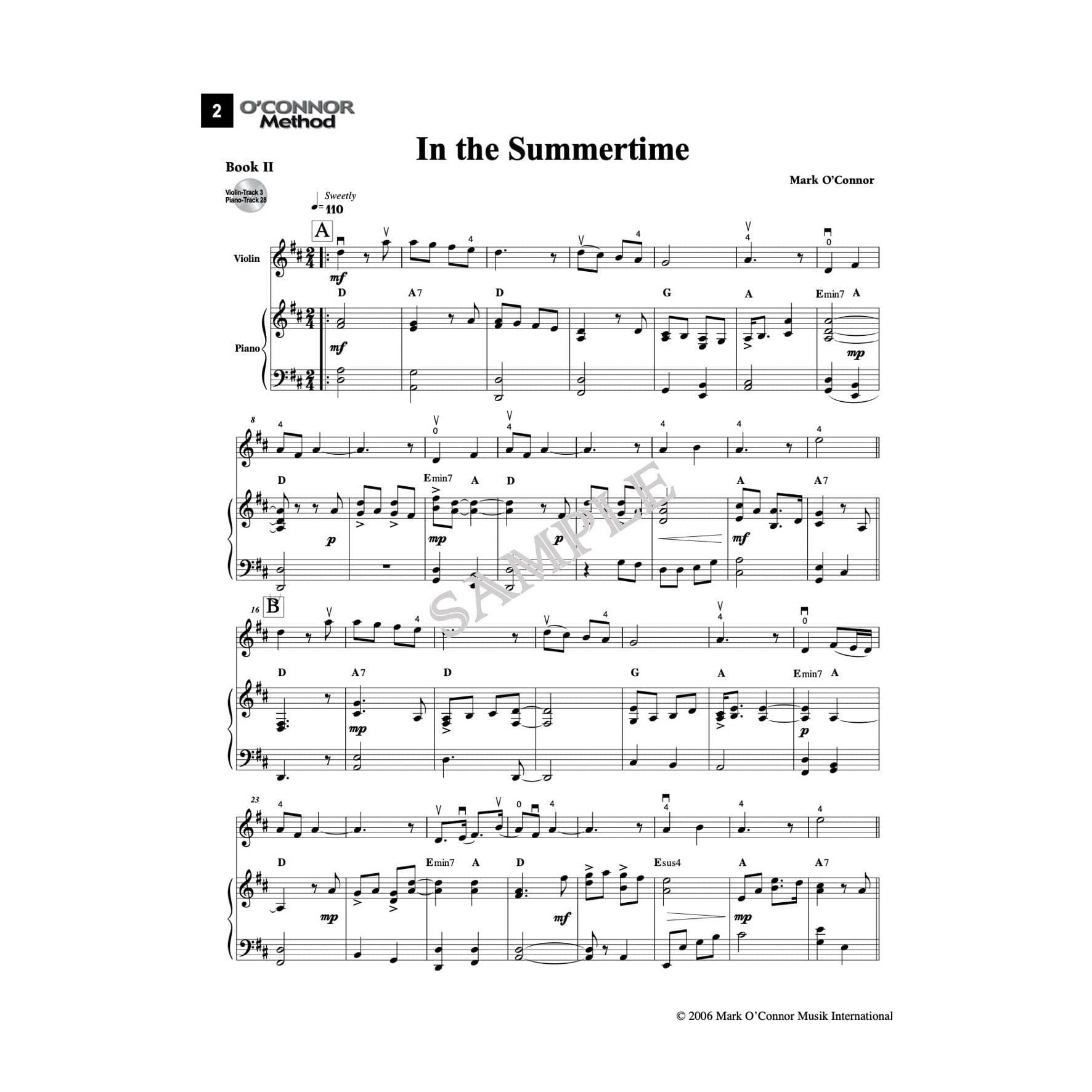 O'Connor Violin Method Book II - Piano Accompaniment - Digital Download