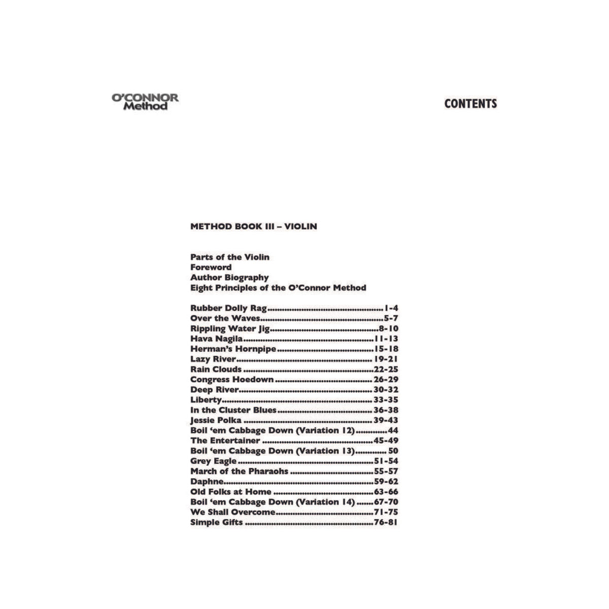 O'Connor Violin Method Book III - Digital Download