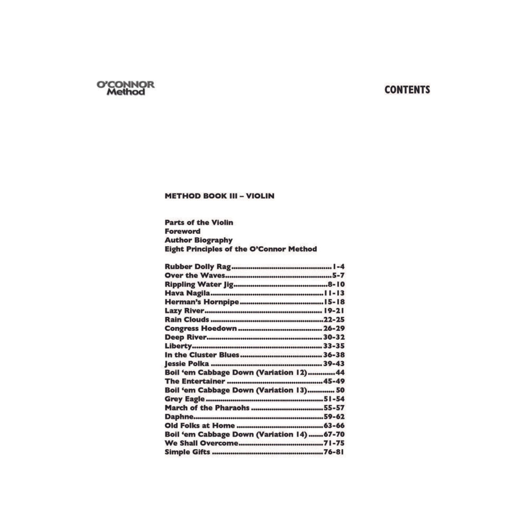 O'Connor Violin Method Book III - Digital Download