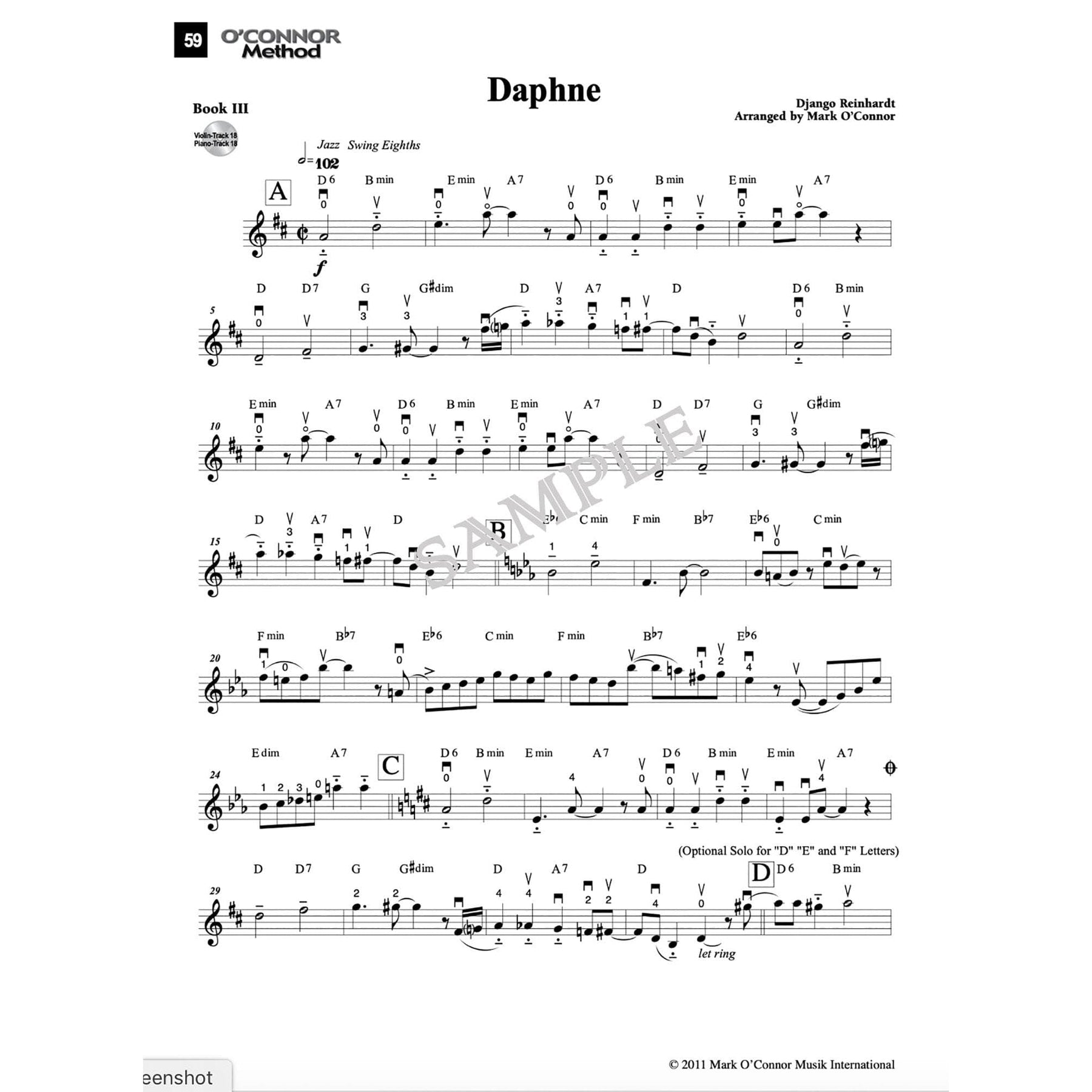 O'Connor Violin Method Book III - Digital Download