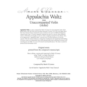 O'Connor, Mark - Appalachia Waltz Unaccompanied Score - Violin - Digital Download
