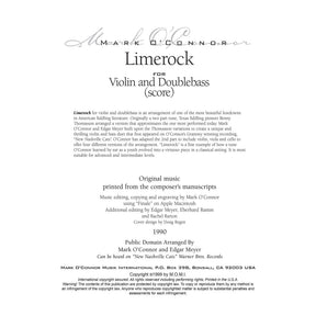 O'Connor, Mark - Limerock for Violin and Bass - Score - Digital Download