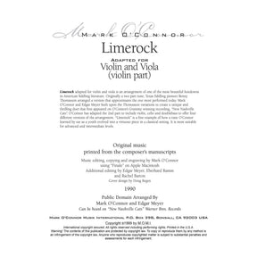 O'Connor, Mark - Limerock for Violin and Viola - Violin - Digital Download