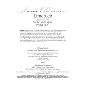 O'Connor, Mark - Limerock for Violin and Viola - Viola - Digital Download