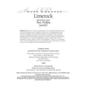 O'Connor, Mark - Limerock for 2 Violins - Score - Digital Download