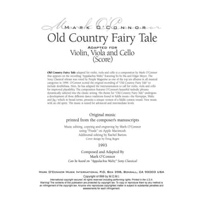 O'Connor, Mark - Old Country Fairy Tale for Violin, Viola, and Cello - Score - Digital Download