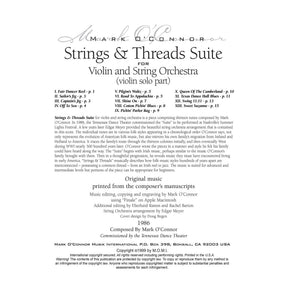 O'Connor, Mark - Strings & Threads Suite for Violin and String Orchestra - Violin Solo - Digital Download