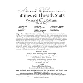 O'Connor, Mark - Strings & Threads Suite for Violin and String Orchestra - String Parts - Digital Download