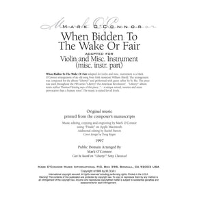 O'Connor - When Bidden To The Wake Or Fair for Violin & Misc Instrument - Dig. Download