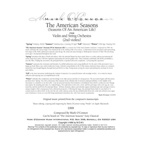 O'Connor, Mark - American Seasons for Violin and String Orchestra - 2nd Violins - Digital Download