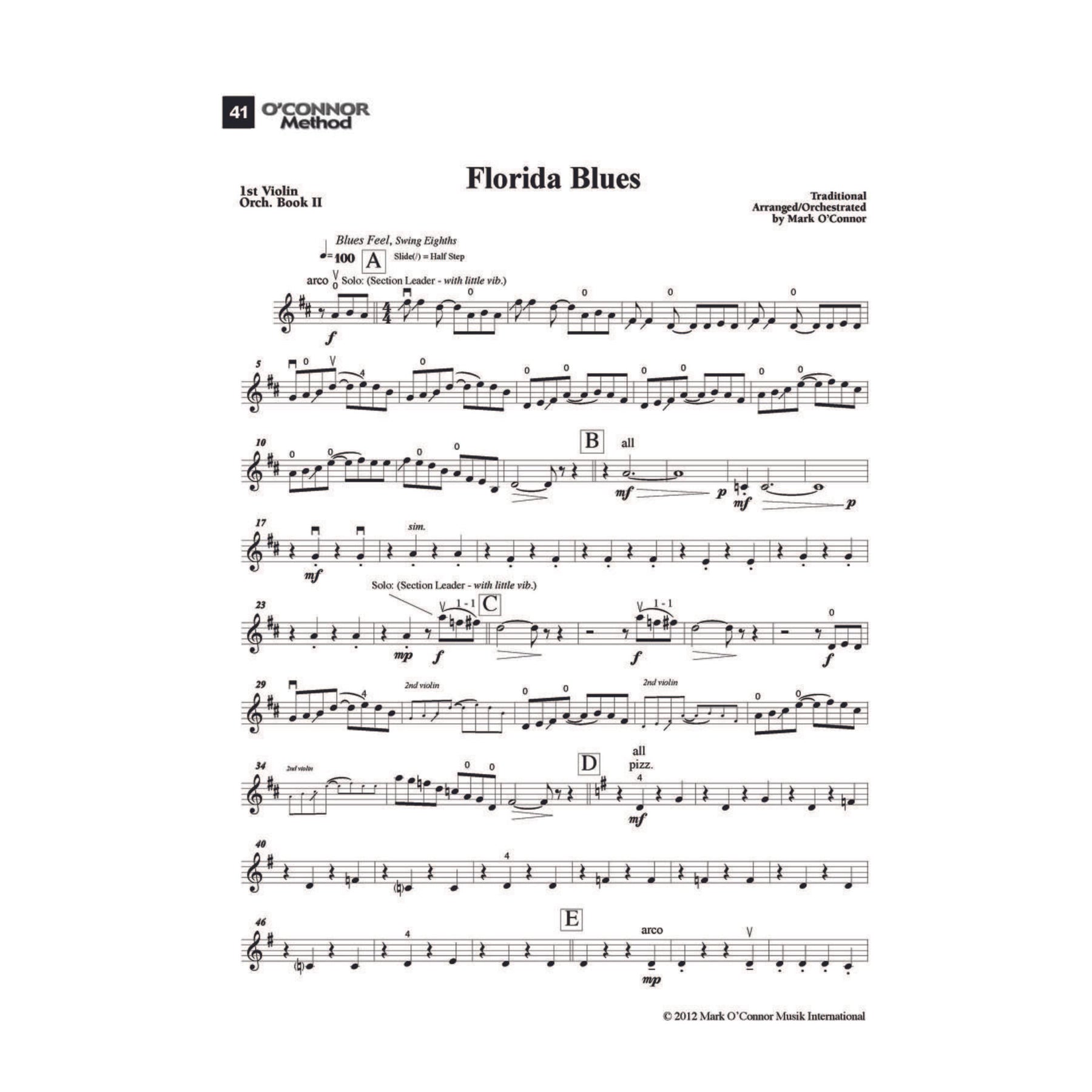 O'Connor Method for Orchestra - Book II - Violin 1 Part - Digital Download