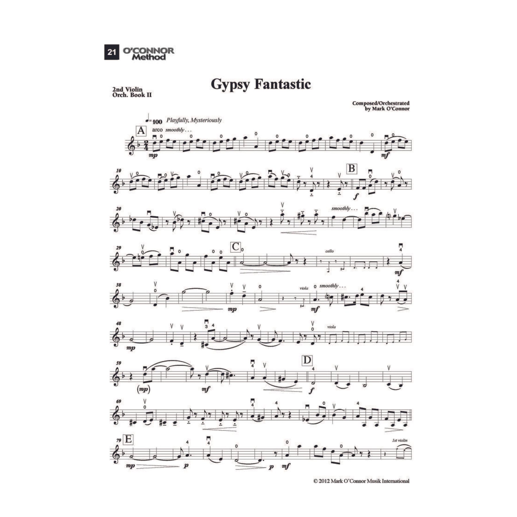 O'Connor Method for Orchestra - Book II - Violin 2 Part - Digital Download