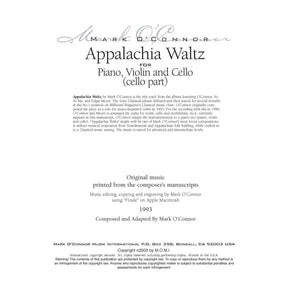 O'Connor, Mark - Appalachia Waltz for Piano, Violin, and Cello - Cello - Digital Download