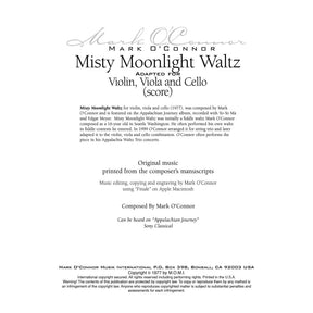 O'Connor, Mark - Misty Moonlight Waltz for Violin, Viola, and Cello - Score - Digital Download
