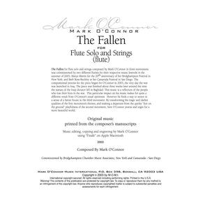 O'Connor, Mark - The Fallen for Flute and Strings - Flute Solo - Digital Download