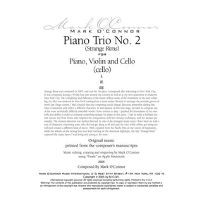 O'Connor, Mark - Piano Trio No. 2 (Strange Rims) for Piano, Violin, and Cello - Cello - Digital Download