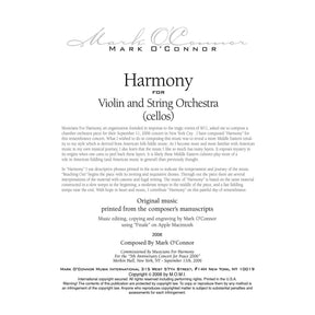 O'Connor, Mark - Harmony for Violin and Strings - Cellos - Digital Download