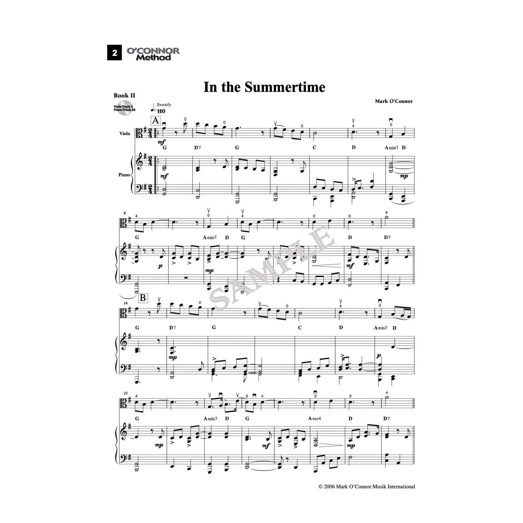 O'Connor Viola Method Book II - Piano Accompaniment - Digital Download