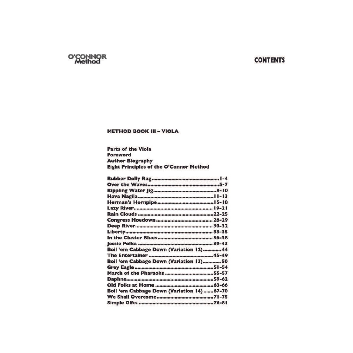 O'Connor Viola Method Book III - Digital Download
