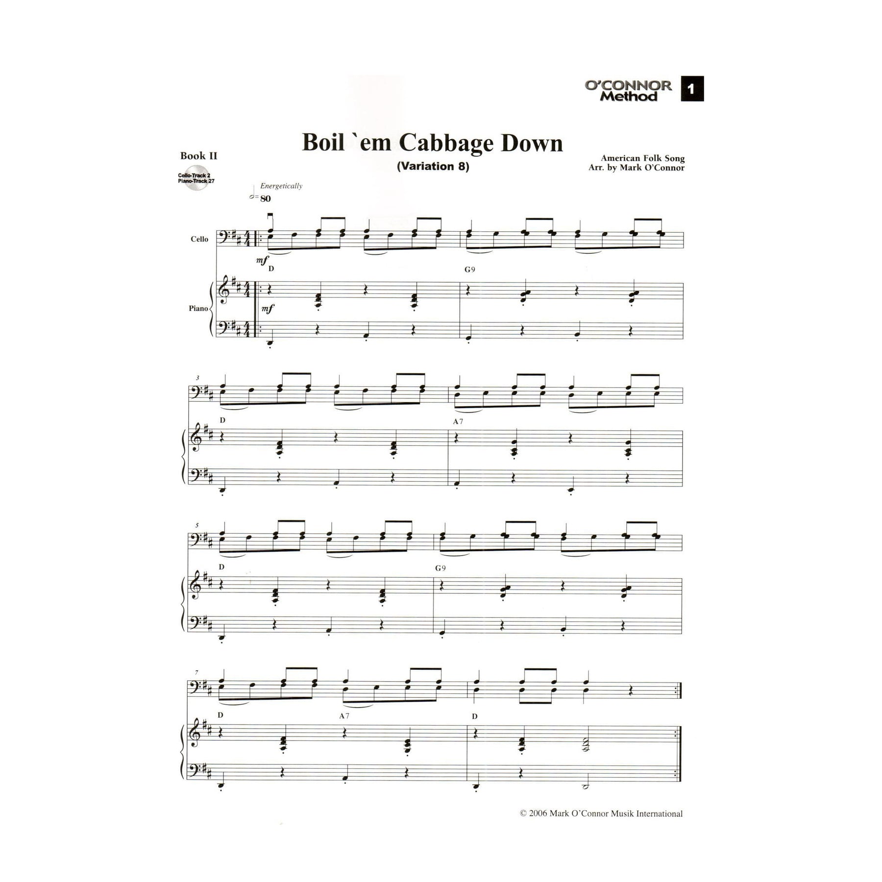 O'Connor Cello Method Book II - Piano Accompaniment