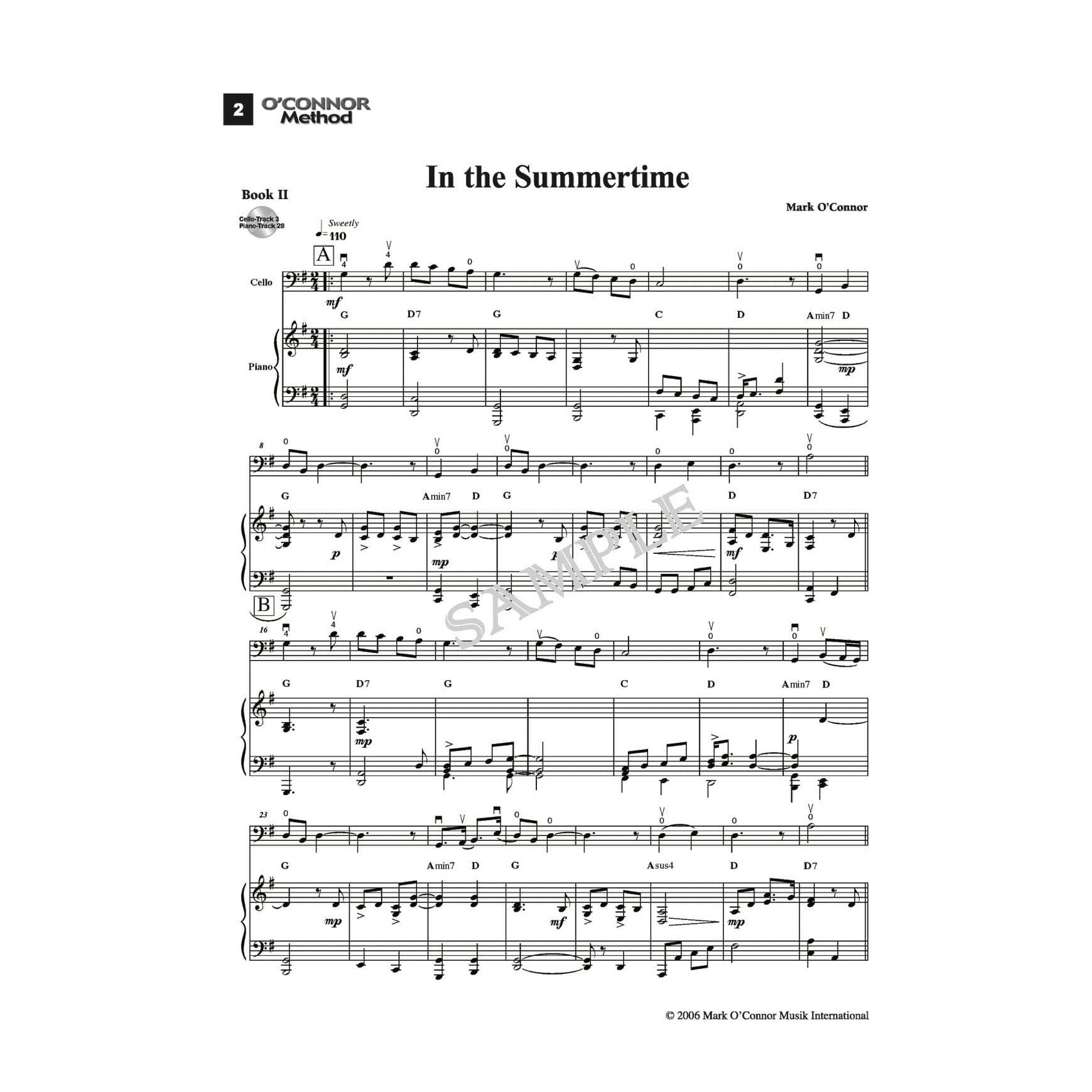 O'Connor Cello Method Book II - Piano Accompaniment - Digital Download