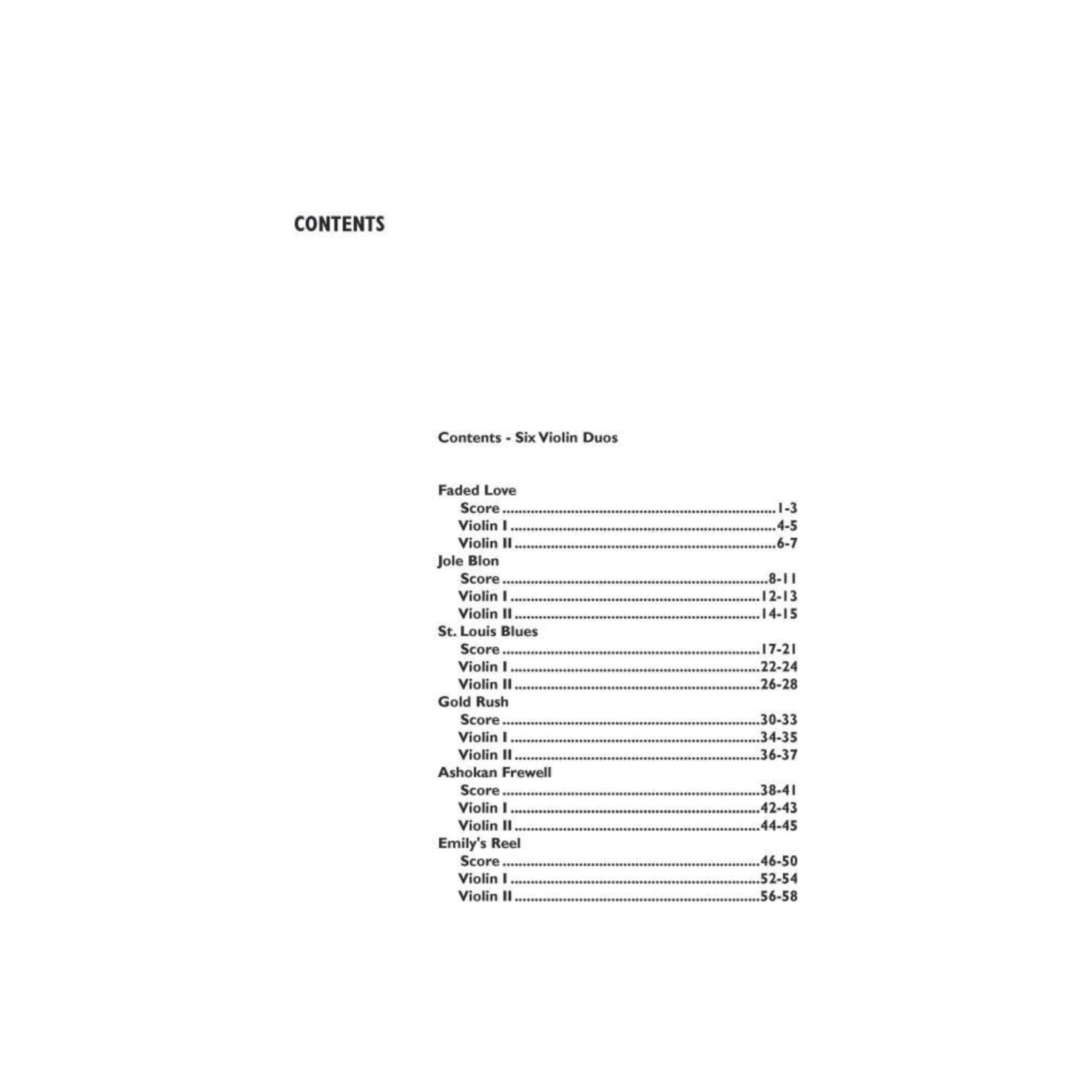 Six Violin Duos - arranged by Mark O'Connor - Digital Download