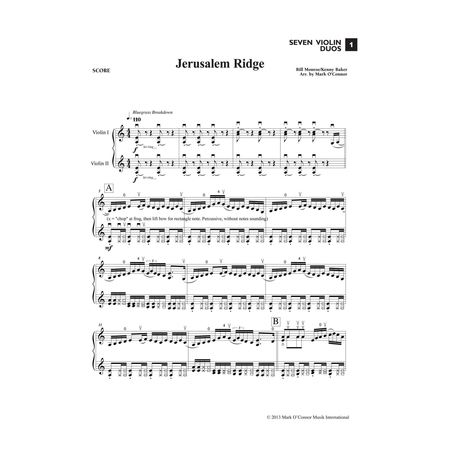 Seven Violin Duos - arranged by Mark O'Connor