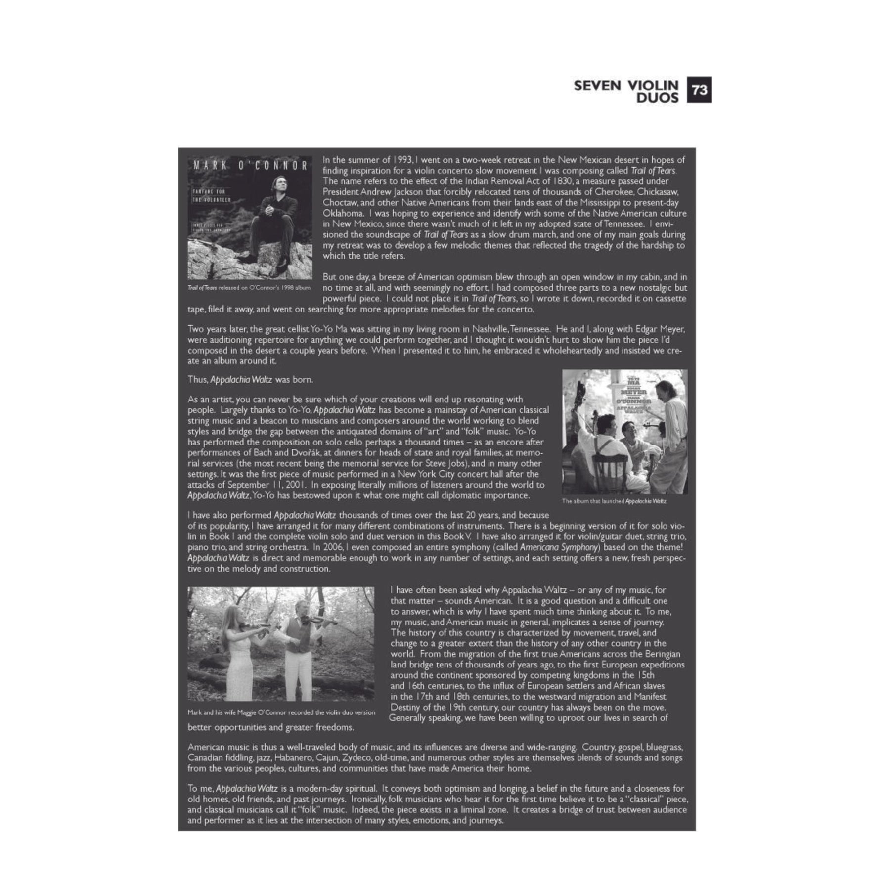 Seven Violin Duos - arranged by Mark O'Connor - Digital Download