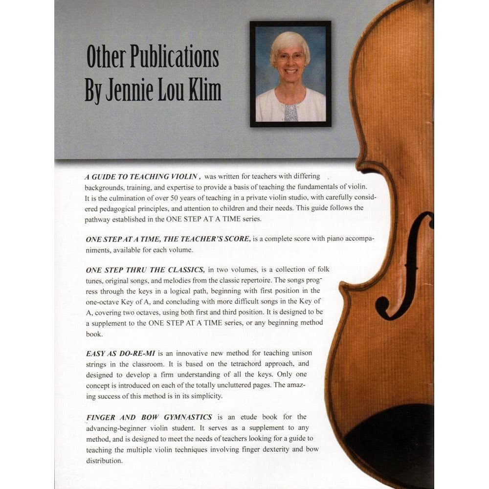 One Step at a Time - Book 1 - Violin - Jennie Lou Klim - Beachside Publications