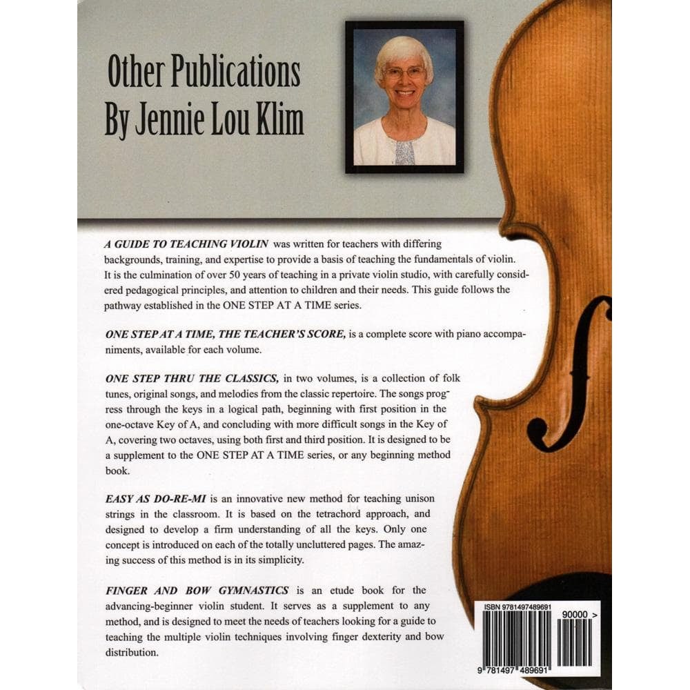 One Step at a Time - Book 3 - Violin - Jennie Lou Klim - Beachside Publications